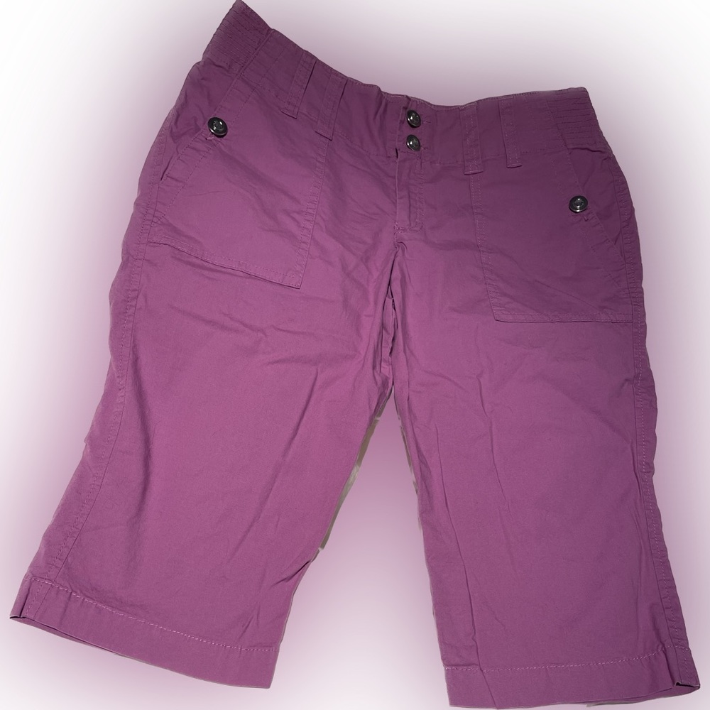 INC knee length slim fit dress shorts with jeweled buttons